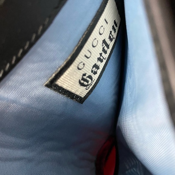 GUCCI GARDEN CROCCO Blk Crocodile Skin MOTH Brass Emblem Trifold Small Wallet,IT - Picture 7 of 10